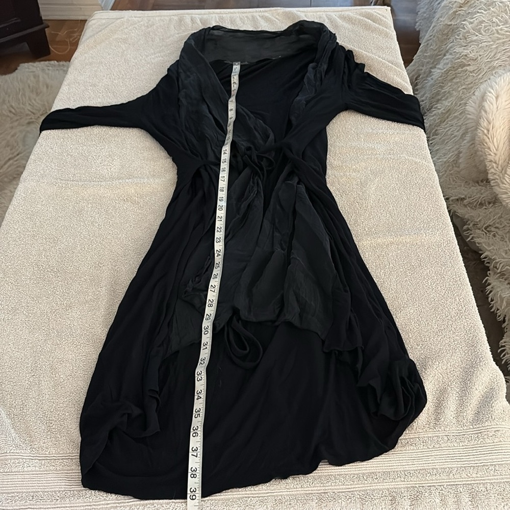 Luna Luz silk blend stunning black wrap around dress silk blend.Founded in Spain - Picture 6 of 10